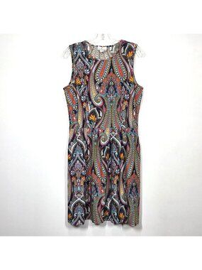 Jude Connally Dress Large Navy Rachel A Line Stretch Lightweight Preppy Pockets